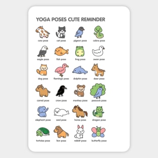 Yoga animal poses cute reminder Sticker